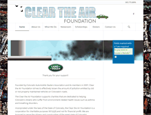 Tablet Screenshot of cleartheairfoundation.org